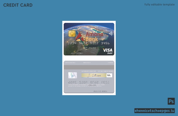 Somalia Amana Bank Visa Debitkarte – Beispielvorschau